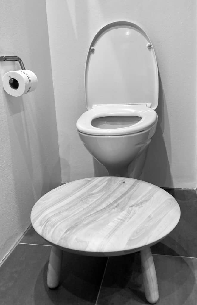 forstoppelse toilet med skammel